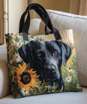 Sunflower Lab Field Quilted Tote Bag