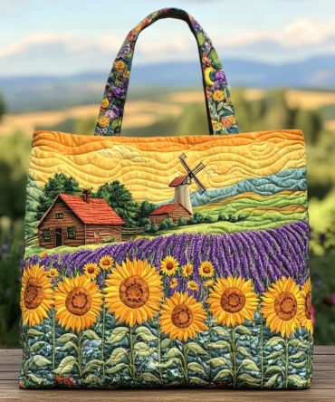 Sunflower Mood Quilted Tote Bag