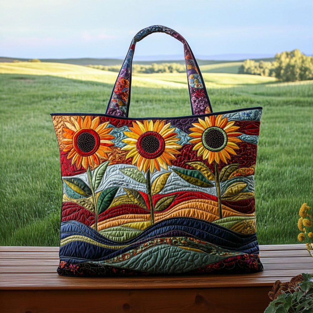Flower Quilted Tote Bag - Image 8
