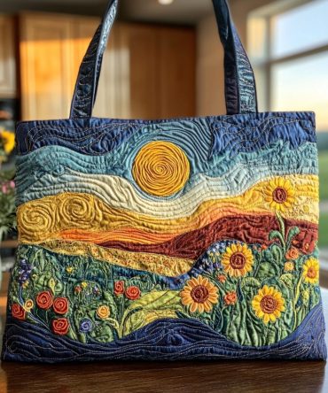 Sunlit Meadow Quilted Tote Bag