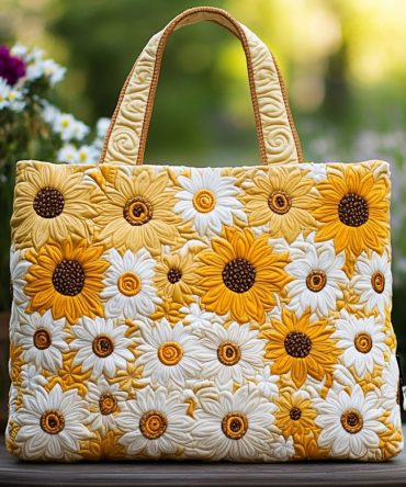Sunny Bloom Quilted Tote Bag