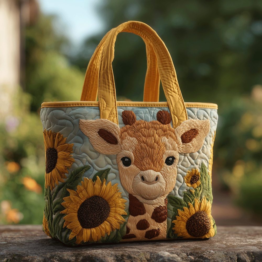 Sunny Giraffe Vibes Quilted Tote Bag