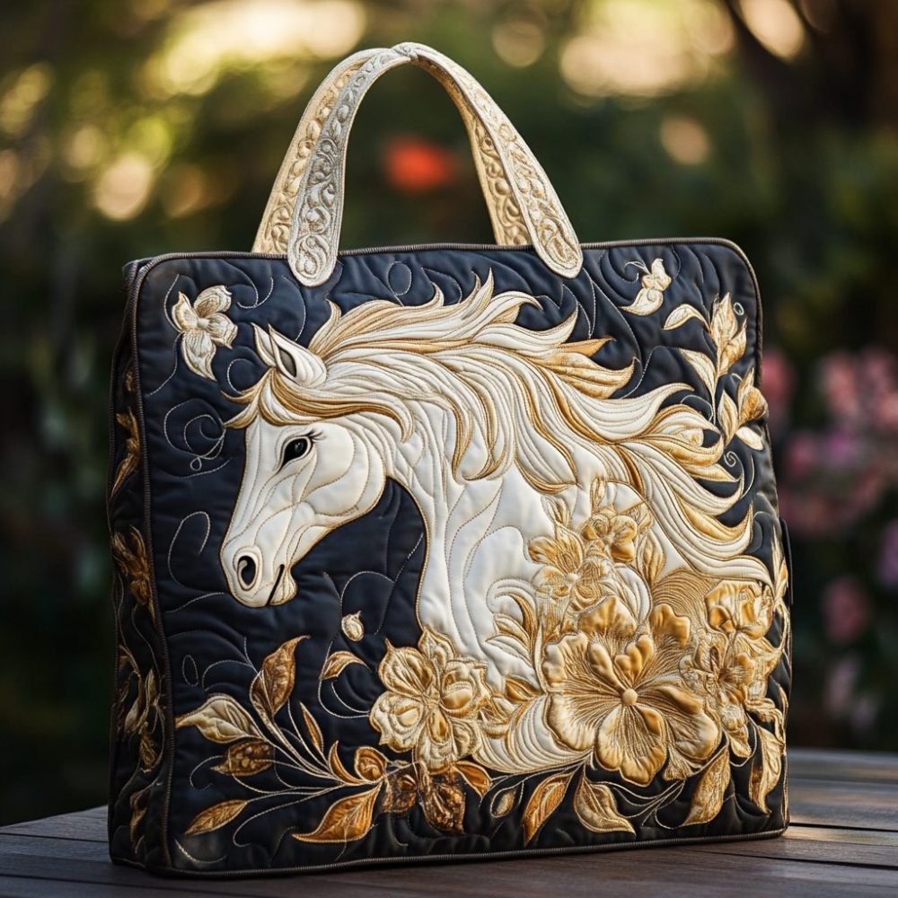 Sunrise Horse Quilted Tote Bag