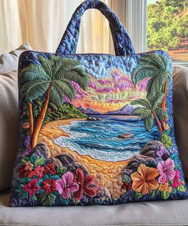 Sunset Cove Quilted Tote Bag