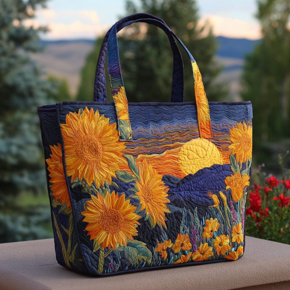 Sunset Glory Quilted Tote Bag