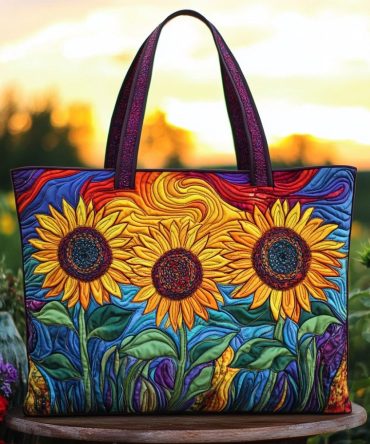 Sunset Trio Quilted Tote Bag