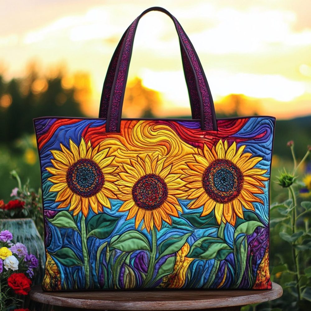 Sunset Trio Quilted Tote Bag