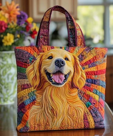 Sunshine Golden Smile Quilted Tote Bag