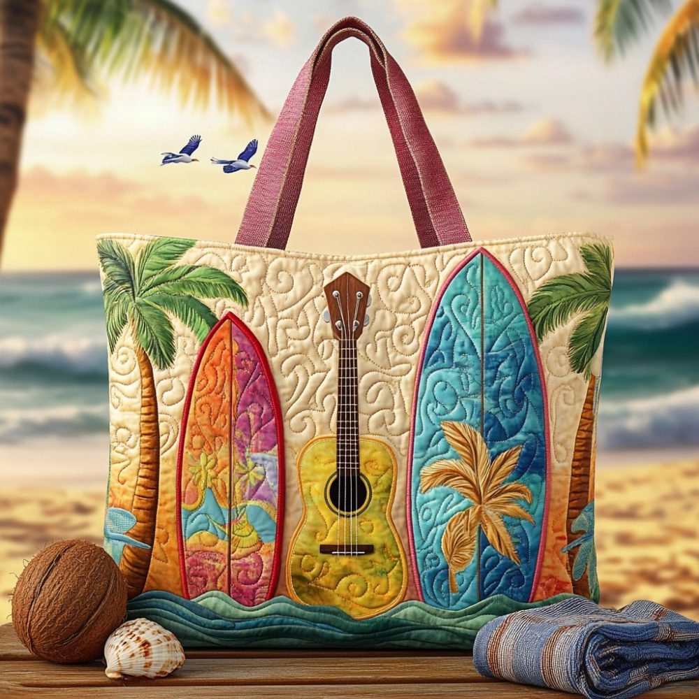 Surf And Sound Quilted Tote Bag