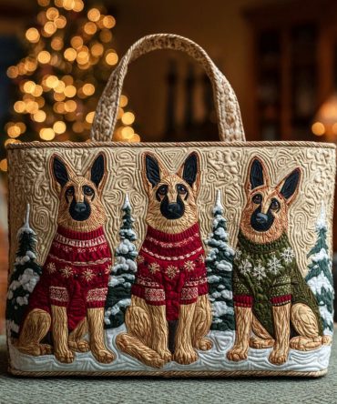 Sweater Shepherd Family Quilted Tote Bag