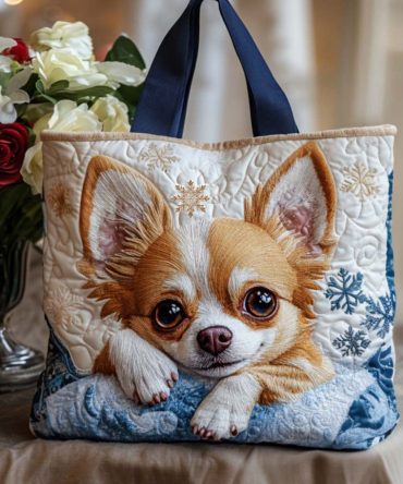 Sweet Chihuahua Quilted Tote Bag