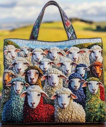 Sweet Sheep Quilted Tote Bag