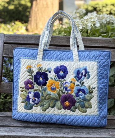 Sweetheart Garden Quilted Tote Bag
