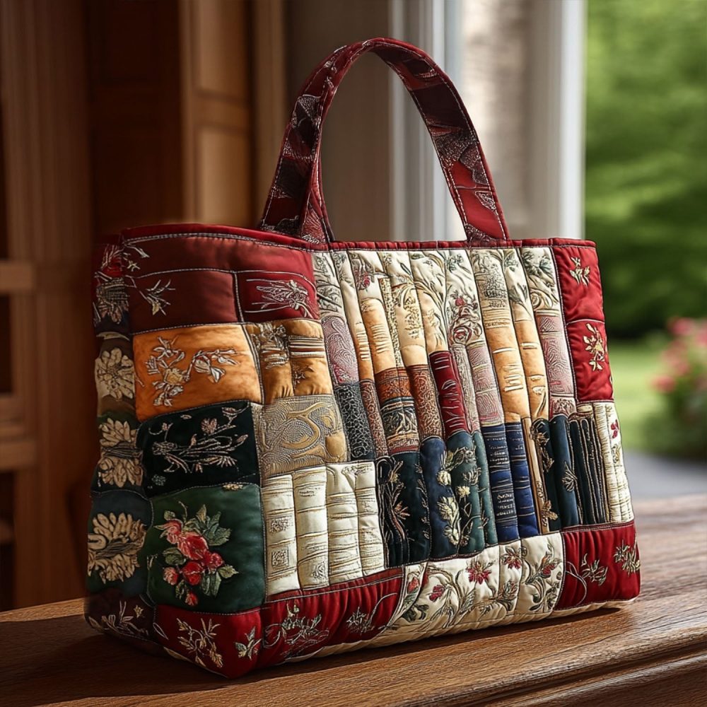 The Bookworms Retreat Quilted Tote Bag