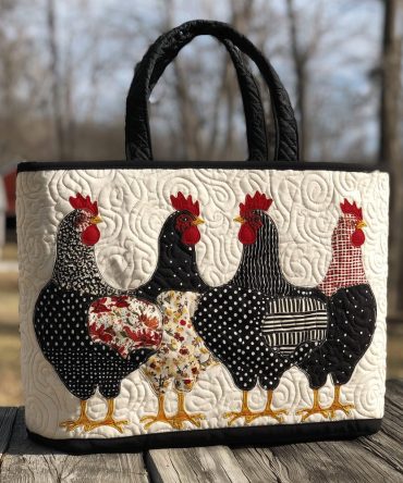 The Dotty Flock Quilted Tote Bag