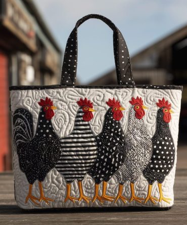 The Fancy Flock Quilted Tote Bag
