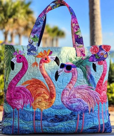The Flamingo Edit Quilted Tote Bag