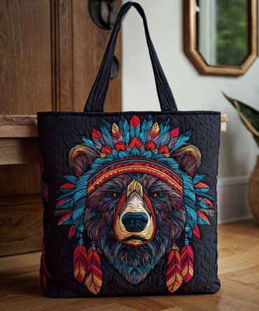 Thunder Bear Quilted Tote Bag