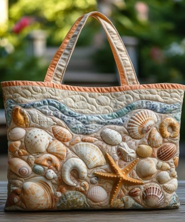 Tidal Glow Quilted Tote Bag