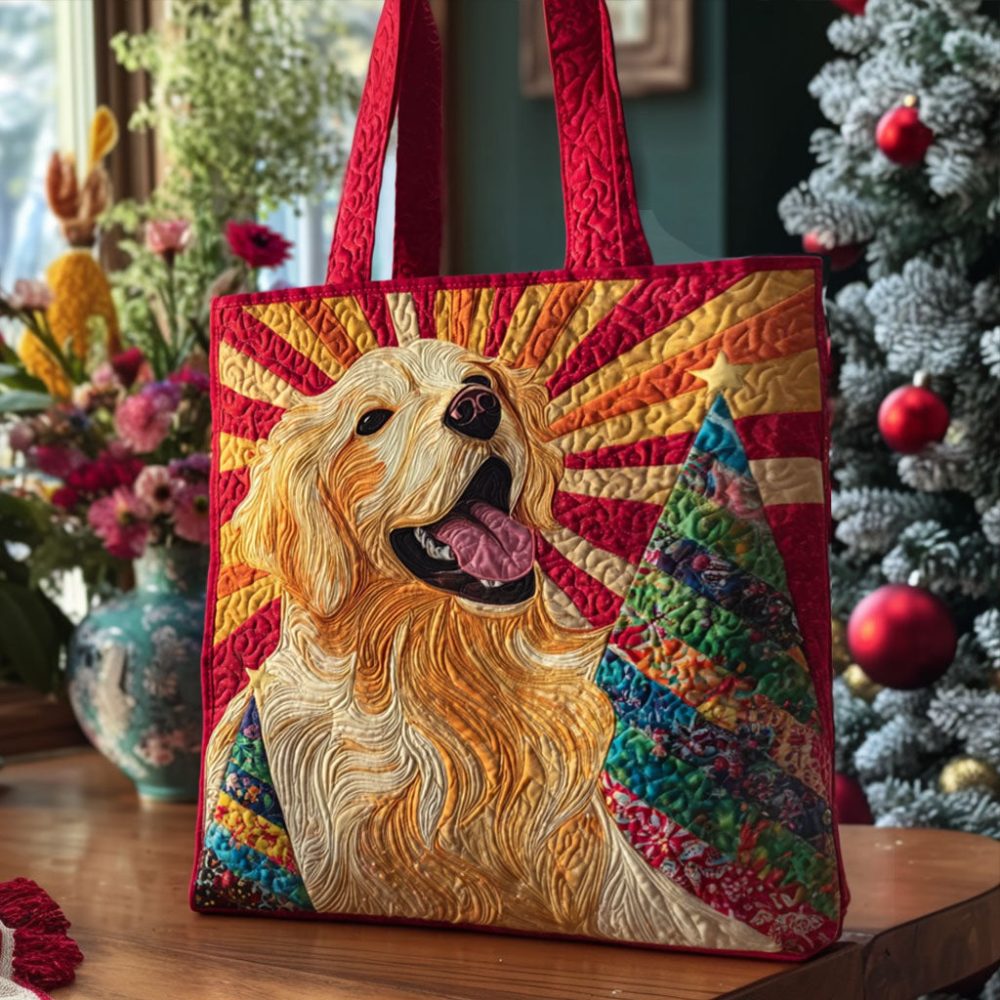 Tinsel Pup Quilted Tote Bag