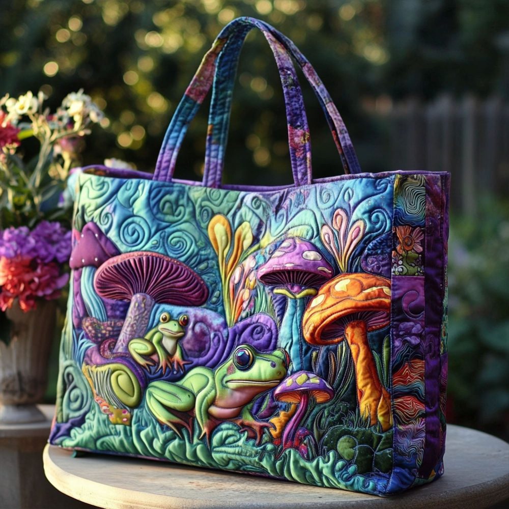 Toadally Cute Quilted Tote Bag