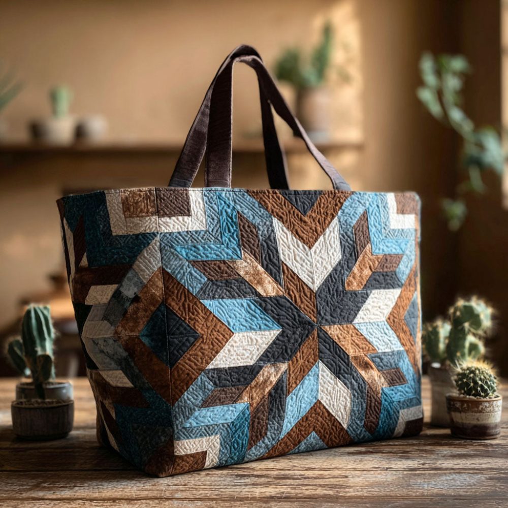 Trail Dust Charm Quilted Tote Bag
