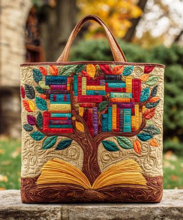 Tree Of Knowledge Quilted Tote Bag