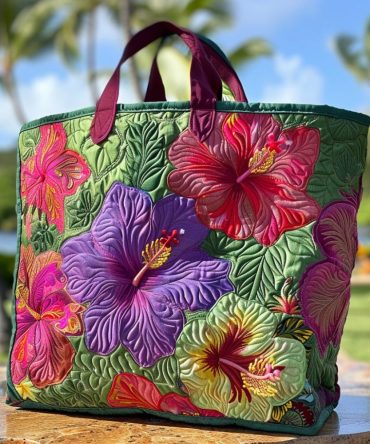 Tropic Blush Quilted Tote Bag