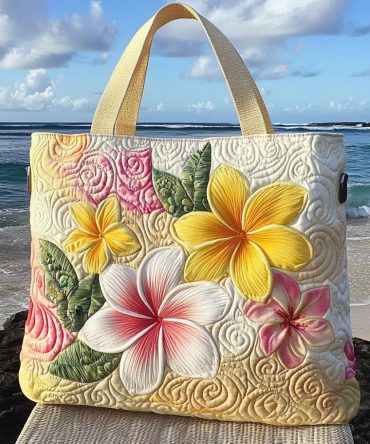 Tropical Blush Quilted Tote Bag