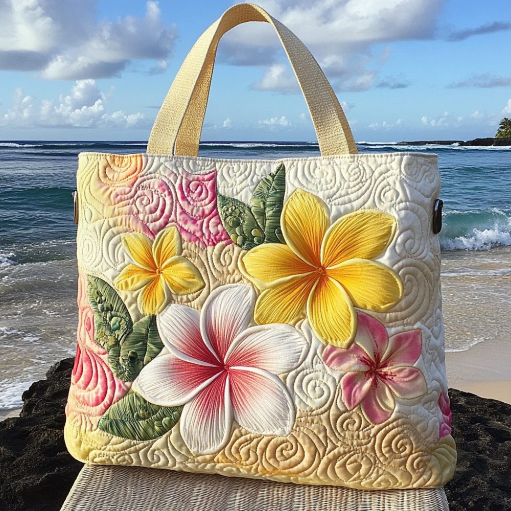 Tropical Blush Quilted Tote Bag