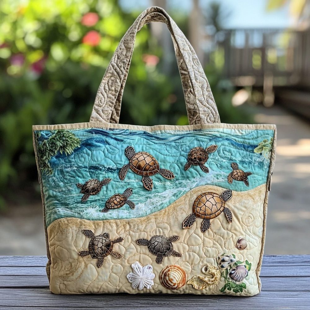 Turtle Breeze Quilted Tote Bag