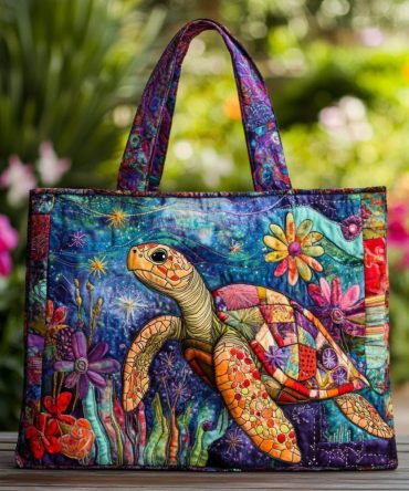Turtle Dreams Quilted Tote Bag