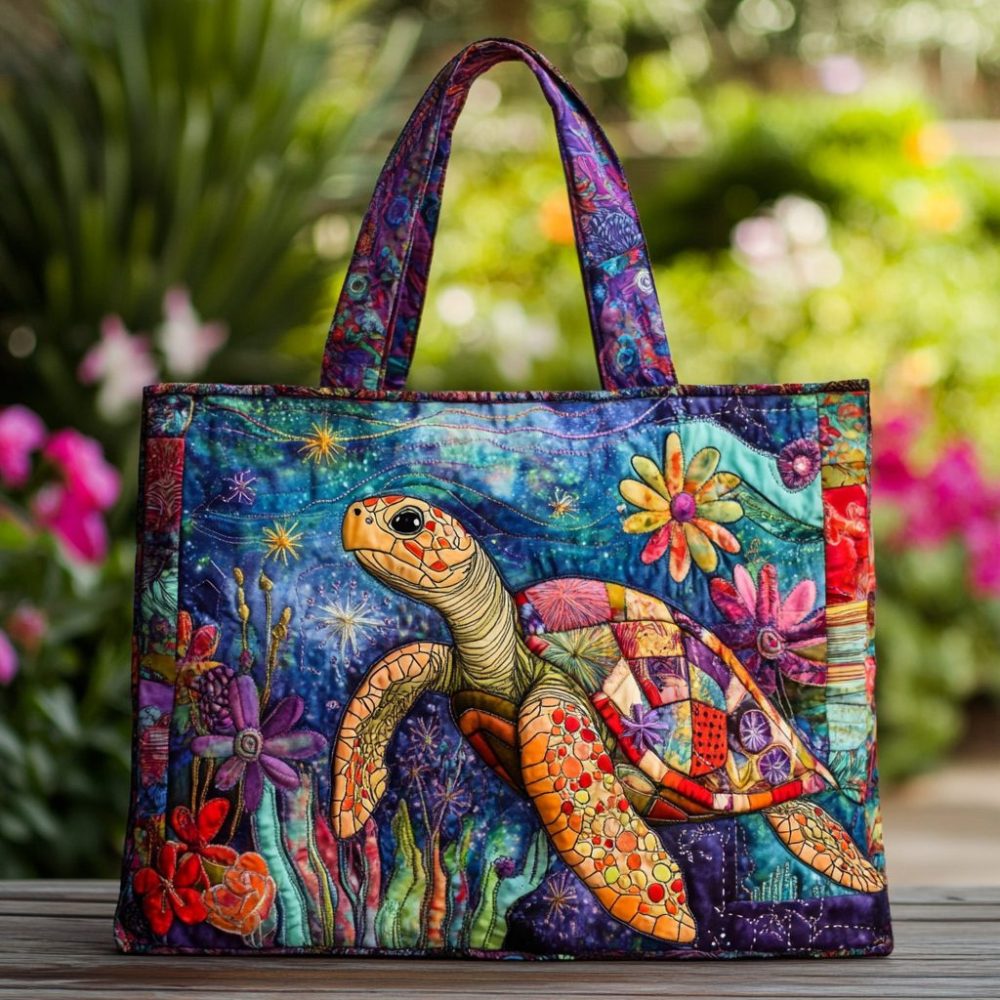 Turtle Dreams Quilted Tote Bag