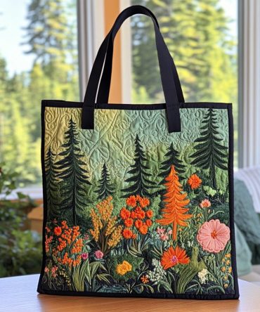 Verdant Peace Quilted Tote Bag