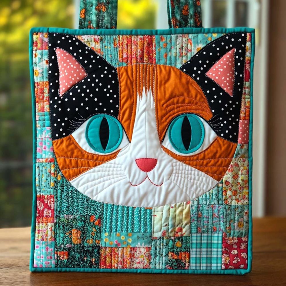 Vintage Calico Cutie Quilted Tote Bag