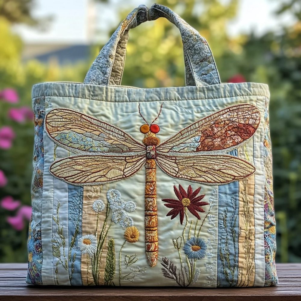 Wander Dragonfly Quilted Tote Bag