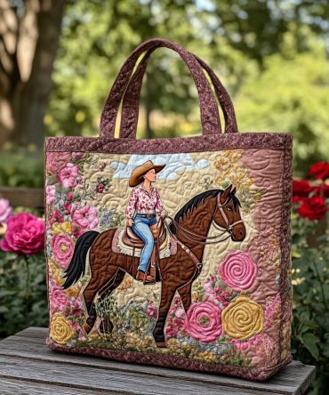 Western Petals Quilted Tote Bag