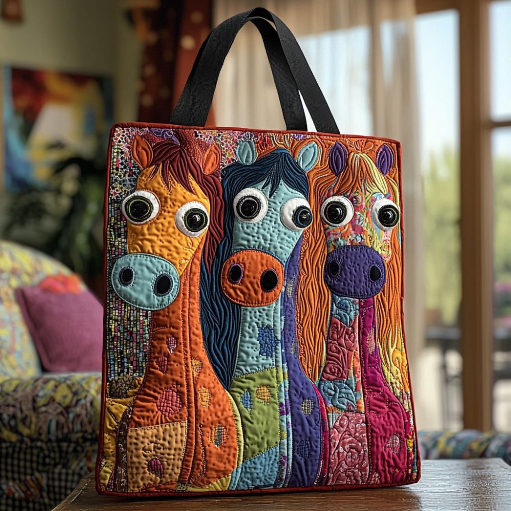 Horse Quilted Tote Bag - Image 2