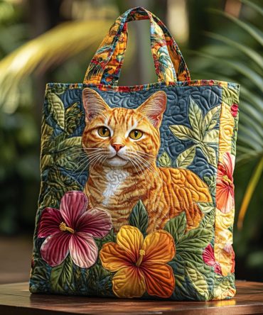 Whispering Tails Quilted Tote Bag