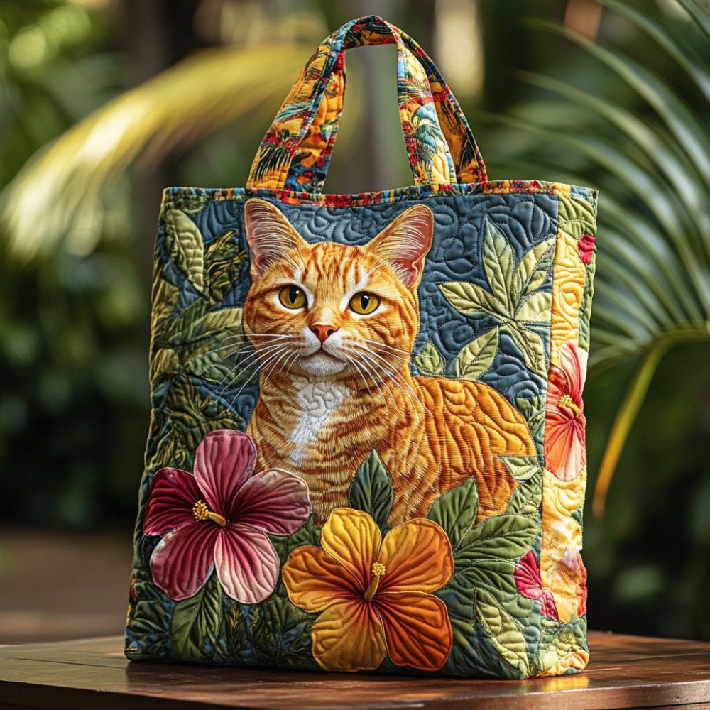 Whispering Tails Quilted Tote Bag