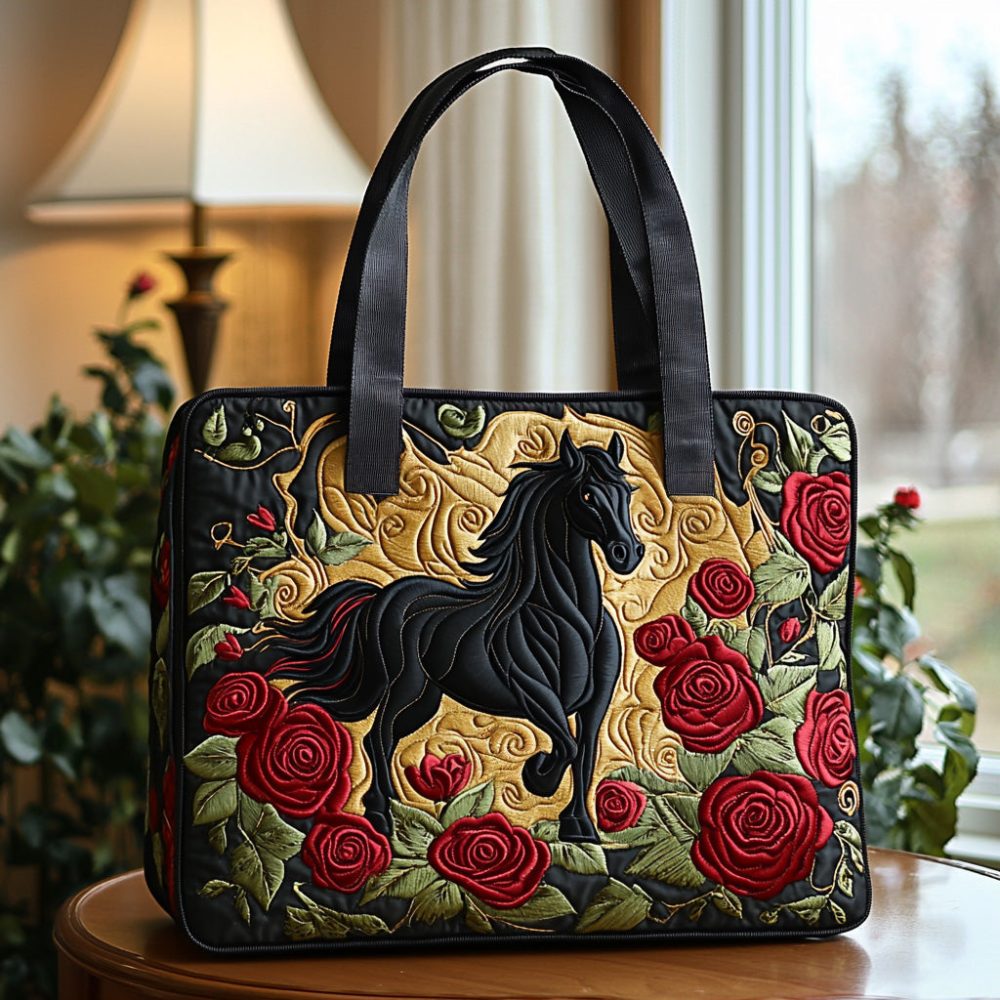 Horse Quilted Tote Bag - Image 3