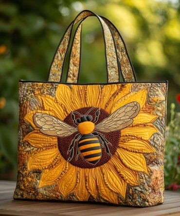 Wild Bee Quilted Tote Bag