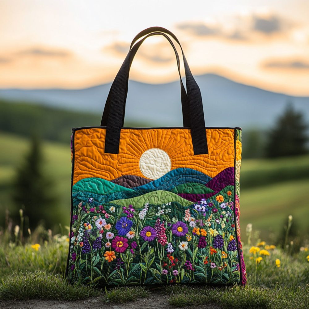 Wild Bloom Quilted Tote Bag