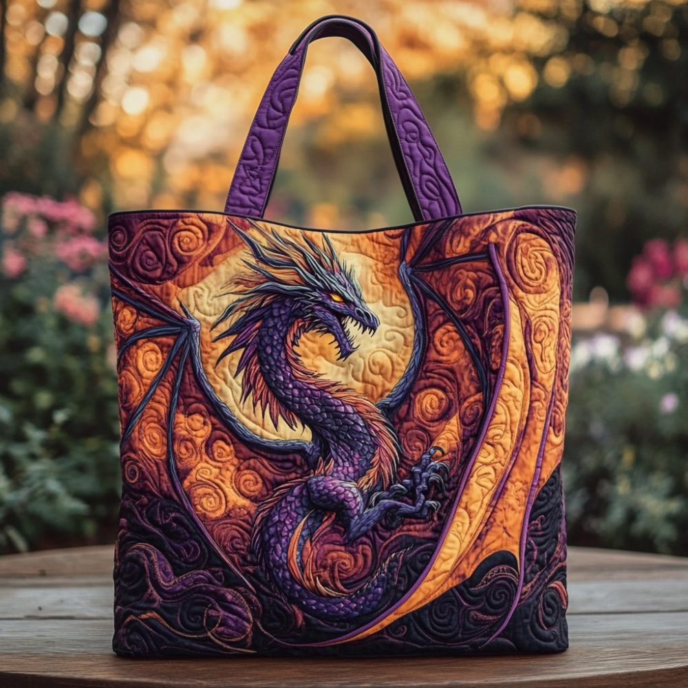 Wild Dragon Quilted Tote Bag