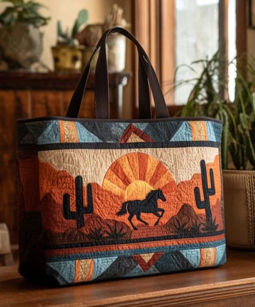 Wild Dust Ride Quilted Tote Bag