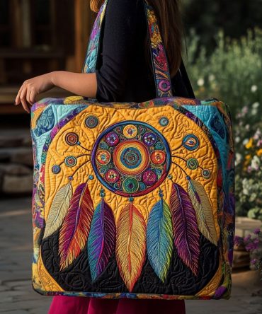 Wild Geometry Quilted Tote Bag