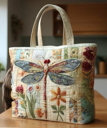 Wildflower Flight Quilted Tote Bag