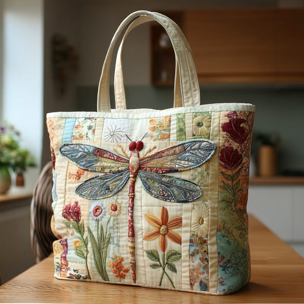 Wildflower Flight Quilted Tote Bag