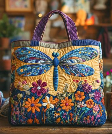 Wildflower Horizon Quilted Tote Bag