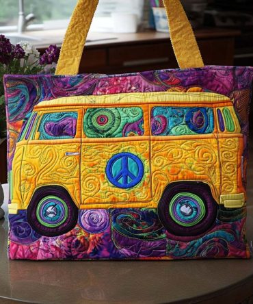Wildflower Peace Quilted Tote Bag